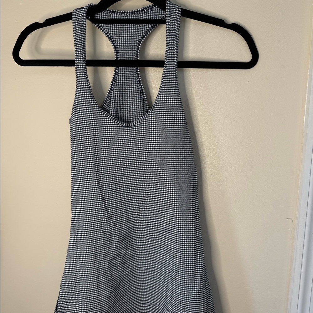 Women's Black and White Checkered Top